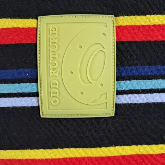 Odd Future Shirt Mens Medium Striped Multicolor Short Sleeve Crewneck Tyler - Picture 2 of 4